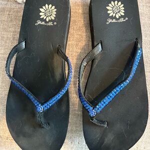 Yellow Box Women's Black and Blue Sandals